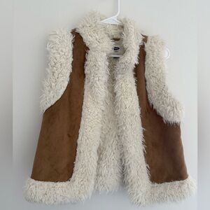 Old Navy Cream Faux Fur Vest